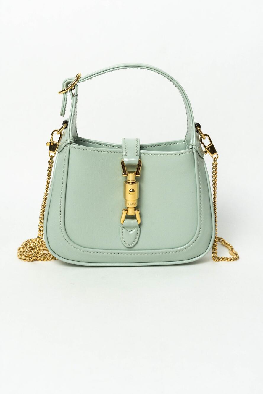 Gucci Jackie 1961 Chain Hobo Leather Super Mini Green